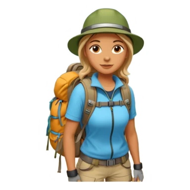 woman hiking in the woods in the sunshine sticker