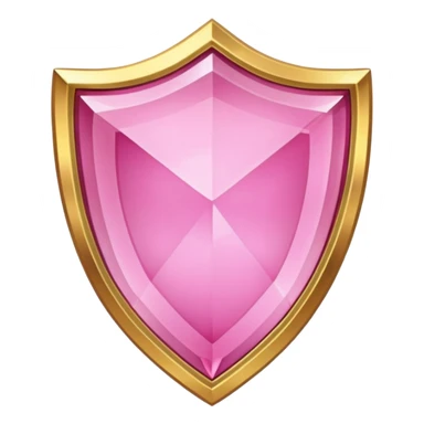Pink crystal shield golden border sticker