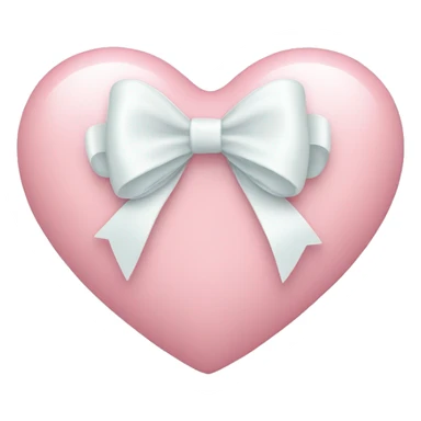 Pastel pink heart with white bow sticker