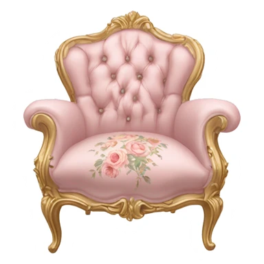 vintage rococo light pink dainty floral chair sticker