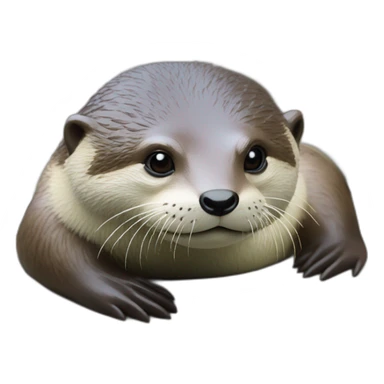 Loutre sur tortue sticker