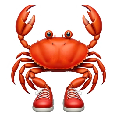 Crab with shoes on sticker