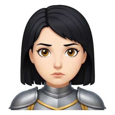knight woman with black hair sticker