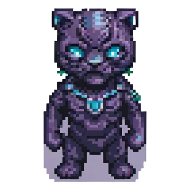 black panther, pixel art, retro video game style, small size, vibrant colors sticker
