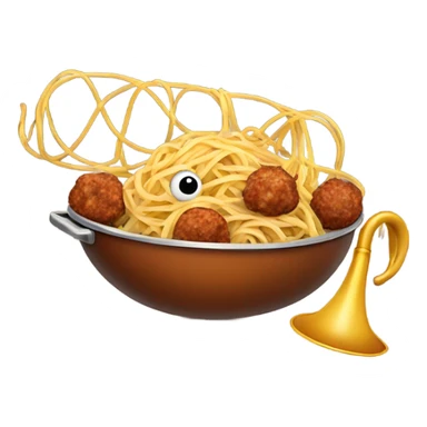 spaghetti and meatballs french horn sticker