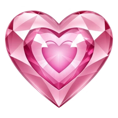 regular diamond heart with one mini pink heart inside of it  sticker