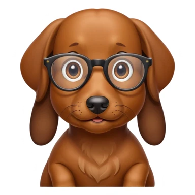 Wiener dog with glasses  sticker