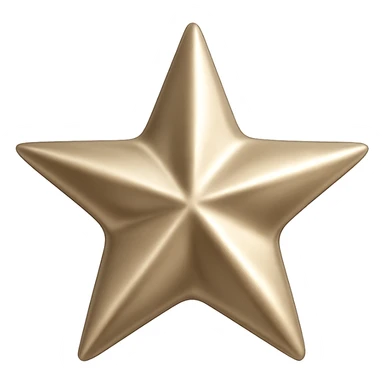 small star with a satin finish, glamorous and stylish sticker