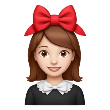 Girl with red bow on her head sticker