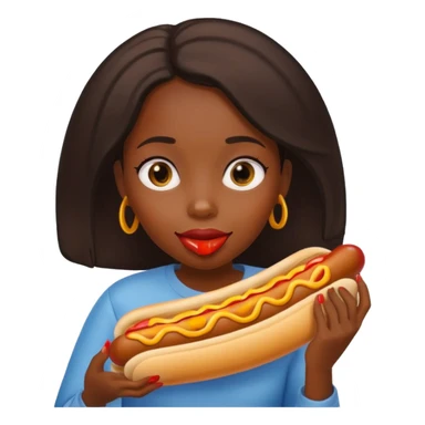 hotdog eating black girl sticker