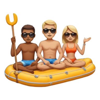 Raft, people. sticker