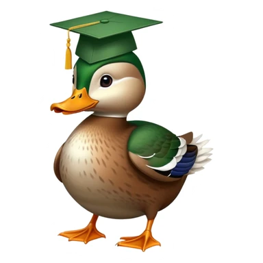 Mallard duck graduation cap sticker