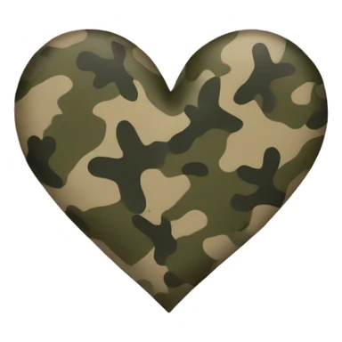 Camouflage heart sticker