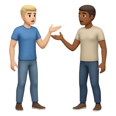 two men arguing full body sticker