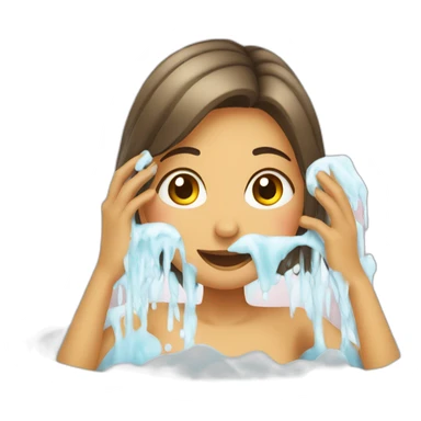 girl washes her face sticker