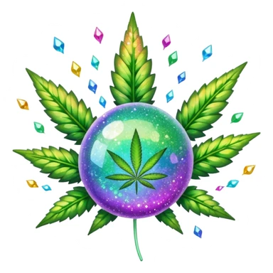 multicolor glitter bomb with weed sticker