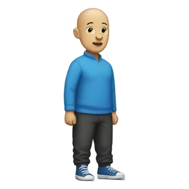 Bald blue man with one leg sticker