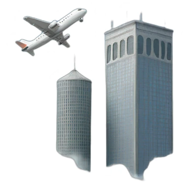 twintower and plane  sticker