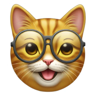 Un chat riche avec des lunettes de soleil sticker