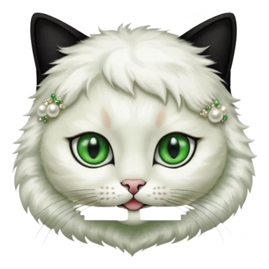 frame The Girl and the Pearls Painting, cat face sticker