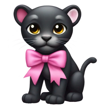 Panther with a pink bow sticker