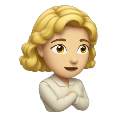 woman bowing sticker