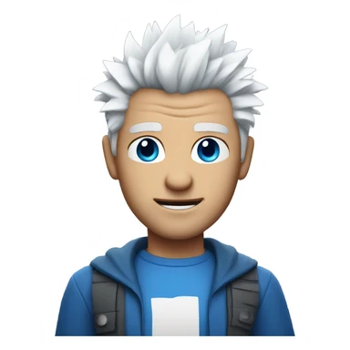 A Spiky white haired man with blue eyes  sticker