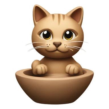 A cat made of clay, on a potters wheel  sticker