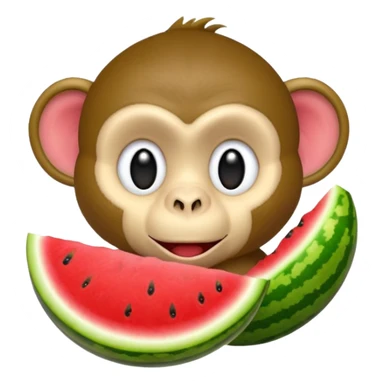 monkey eating watermelon  sticker