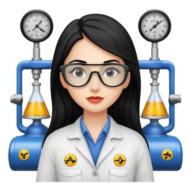 Femme cheveux long noir travaille dans le domaine de l'aéronautique gros sourcils sticker