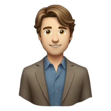 Middle-length brown hair marketing expert young man sticker