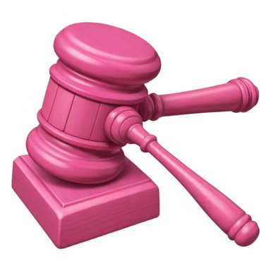 pink gavel and block sticker