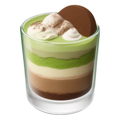 matcha tiramisu overnight oats in a glass sticker
