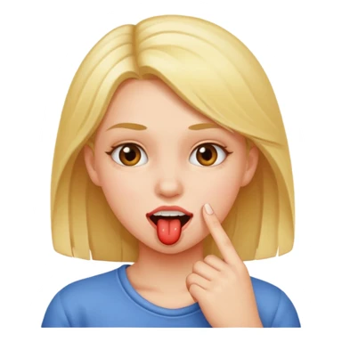 Chica mordiéndose el dedo sticker