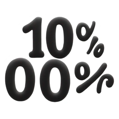 Piece of paper with 100% written on it sticker