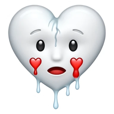 The heat broken emoji in white with sticky white liquid Ozzing out of it sticker
