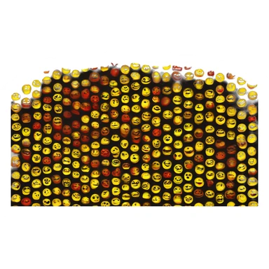 a black and red rectangle with a medium-sized yellow circle in the middle sticker