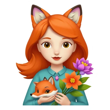 a flower in hand that holds the Fox sticker