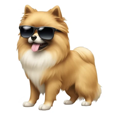 Pomaranian with sunglasses  sticker