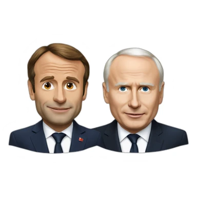 Emanuel Macron et Vladimir poutine sticker