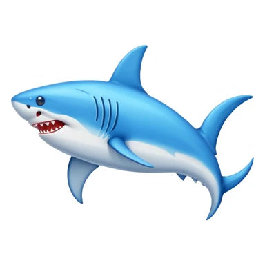 Crea un emoji de un tiburón con zapato azules sticker