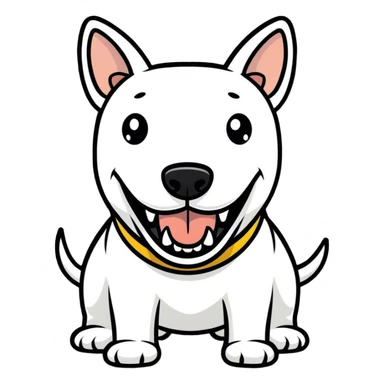 Bull Terrier yelling Surprise! sticker