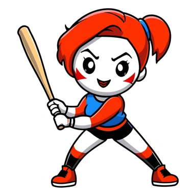 Harley Quinn with her baseball bat sticker