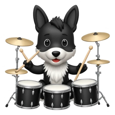 Scottie dog playing the drums  sticker