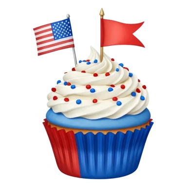 4th of july cupcake flag sticker