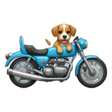 Un chien qui fait de la moto sur une tele sticker
