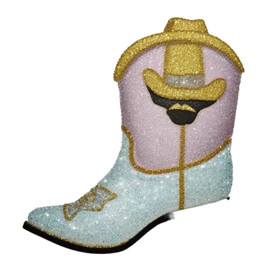 Diamond bedazzled glitter cowboy boots Betsy Johnson sticker