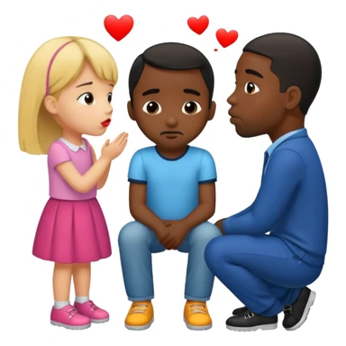A 7-year-old girl gets bored while two black men are kissing. sticker