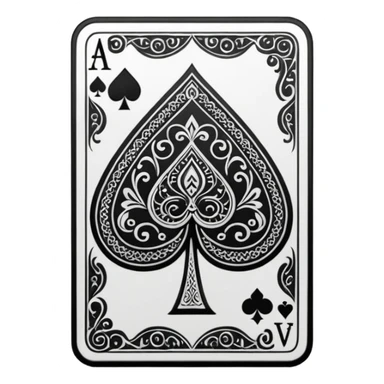 detail shot of card ace of spades sticker