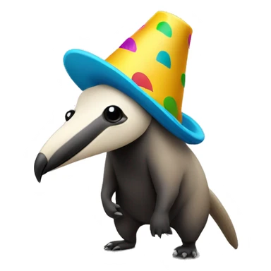 anteater with party hat sticker